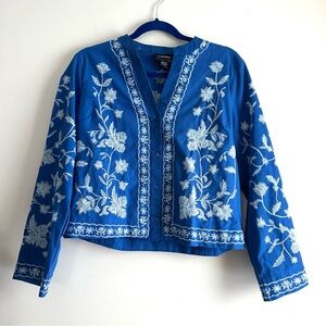 Liv Los Angeles Embroidered Floral Light Jacket